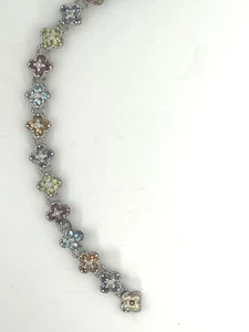 Bracciale magnetico Barbara Bixby argento sterling oro 18 carati fiori multipietra - Foto 1 di 4