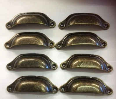 8x Vintage Bronze Cup Handle Metal Drawer Knob,Cupboard Pine Furniture/draw Pull