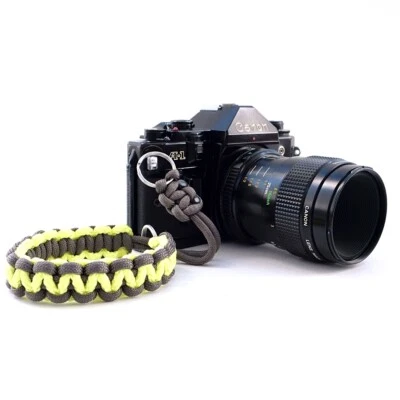 NUEVA CORREA DE AGARRE PARACORD PARA CÁMARA AMARILLA GRIS DSLR LEICA SONY CANON FUJI NIKON Foto 1 de 4