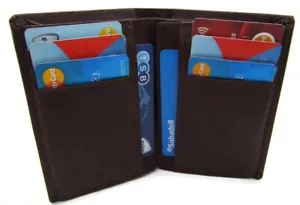 Portafoglio nuovo da uomo marrone alta qualità in vera pelle porta carte di credito - Foto 1 di 12