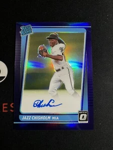Jazz Chisholm 2021 Donruss Optic Rated Rookie Auto Purple /75 New York Yankees - Picture 1 of 2