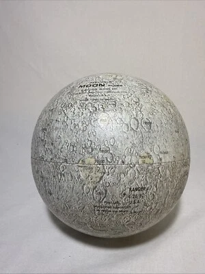 复古 60 年代月球地球仪带支架 - 锡 6 英寸 Replogle 出品 — 第 1/4 张图片