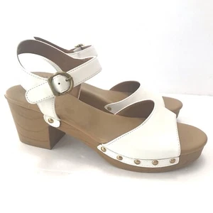 Style & Co Anddreas Platform Block-Heel Sandals Studded Ankle Strap White Sz 9.5 - Picture 1 of 10