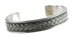 Silver Armband Braided Ladies Men's Silver Bracelet 925 Genuine Silver /567 - Picture 1 of 5