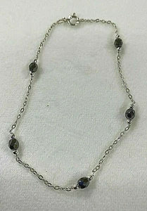Handgefertigt ~ Sterlingsilber .925 Hämatit 9" Fußkettchen ~ Fußkettchen - Bild 1 von 2