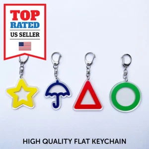Premium Squid Game Flat Dalgona Icon Keychain Star Umbrella Triangle O Set of 4 - Picture 1 of 6