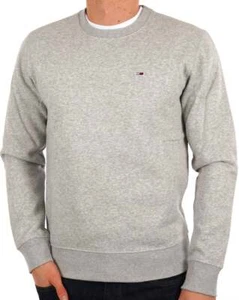 Tommy Jeans Crew neck cotton Sweatshirt Light Grey Melange - Picture 1 of 2