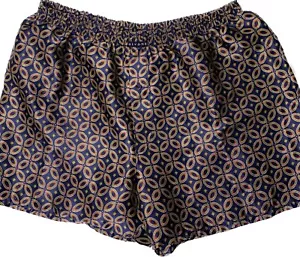 Vintage Givoni sleep shorts mens large blue yellow red satin boxer - Picture 1 of 6