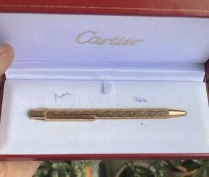 Authentic Must De Cartier Gold Plated Ballpoint Pen - Picture 1 of 10