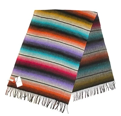 Paul Smith Lana Cachemira Nativo Suroeste Rayas Bufanda Estola Flecos Inglaterra Foto 1 de 4