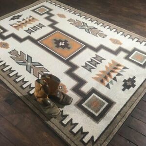 Old Crow Southwest Worn Saddle Rustic Lodge Nylon Country Cabin Rug 2'8"x 3'10" 