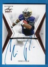 2012 Leaf Ultimate Draft CP1 Chris Polk Autograph Rookie Washington Huskies