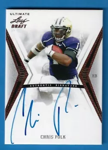 2012 Leaf Ultimate Draft CP1 Chris Polk Autograph Rookie Washington Huskies - Picture 1 of 2