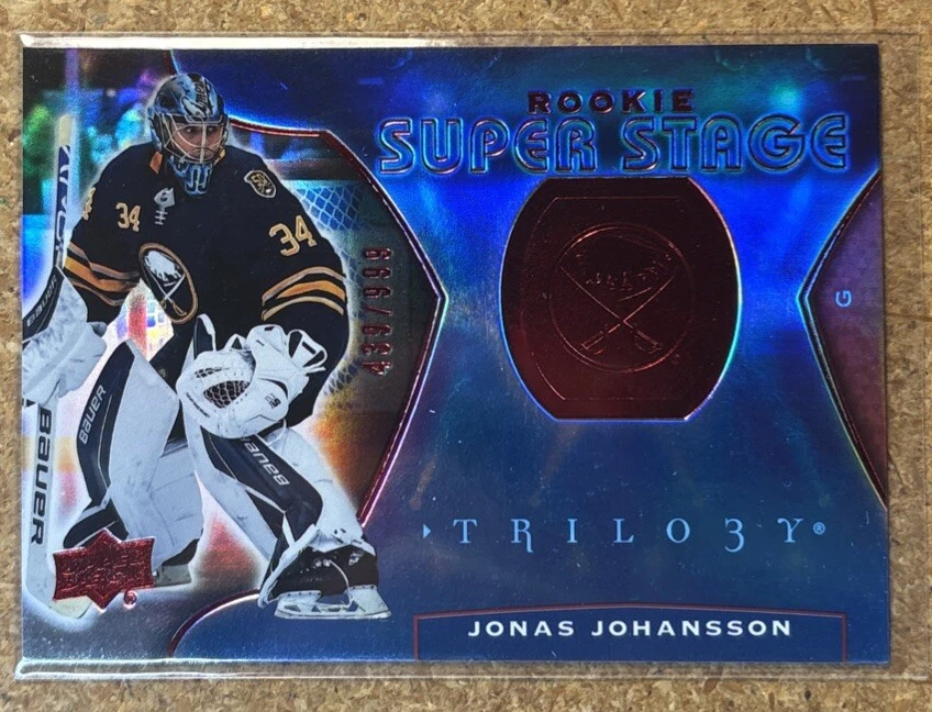 2020-21 Upper Deck Trilogy Rookie Super Stage Jonas Johansson #RSS-11 439/999 - Image 1 of 2