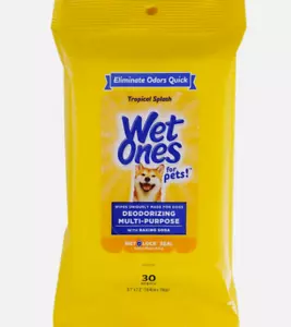 Dog Cleaning Wipes Wet Ones Deodorizing Multi Purpose 30 Ct - Picture 1 of 8
