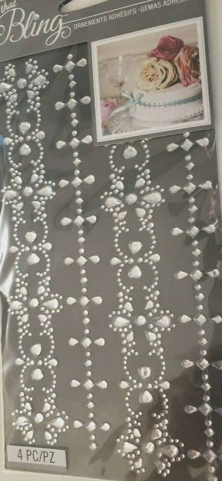 Bordes de diamantes de imitación gema transparente joyas brillantes acento de boda formal pegatinas de Jolee Foto 1 de 1