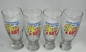 Someone Get This Beer A Guy  Beer Glasses by Cristar set of 4 - Picture 1 of 4