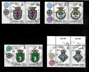 Gibraltar 1987 Navy Crest (6th series) complete set used pairs (G305) - Picture 1 of 1