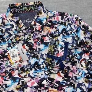 Camisa Robert Graham Hombres XL $198 The Atlas Estampado Abstracto Multi Puño Abatible Elástico - Imagen 1 de 20