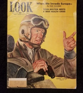 LOOK Magazine Vtg News History WWII Ads June 1943 General Patton Betty Grable - Picture 1 of 9