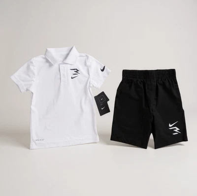 Nike 3 Brand Little Boys Outfit Set Athletic Shorts Polo Shirt 4 6 Years NWT - Image 1 of 4