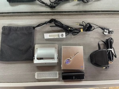 KENWOOD DMC-T33 Portable MD Player Silver Mini Disc Walkman Working Tested Japan - Image 1 of 4