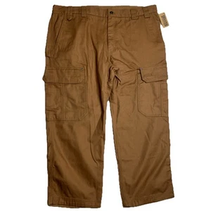 Duluth Trading Fire Hose Cargo Pants Mens 44x28 Brown Relaxed Fit Workwear New - Picture 1 of 14