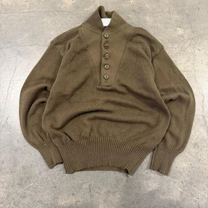 Vintage US Army DSCP Henley Military Sweater Size L - Picture 1 of 8