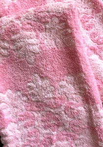 (2) Vintage Mid Century ROSA geformte GÄNSEBLÜMCHEN Blätter Bad HANDTÜCHER - dick - Bild 1 von 7