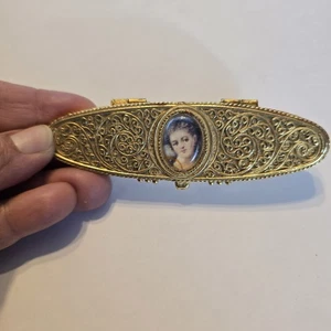 Estee Lauder Portrait Miniatur 1973 Solid Parfum Compact Full Filigran Lady - Bild 1 von 6