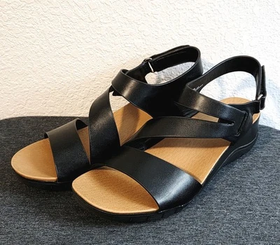 Baretraps Womens 8 (M) Caley Black Wedge Slingback Sandal Casual Dress #10942  - Image 1 of 4