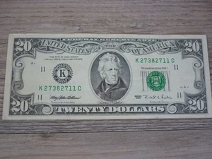 VINTAGE SERIES 1995 $20 DOLLAR BILL FEDERAL RESERVE NOTE UNCIRCULATED - Picture 1 of 2