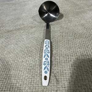 Vintage HOUSEHOLD Stainless Steel USA Soup Ladle Flower Handle 11” MCM - Picture 1 of 9