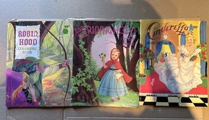 Vintage Coloring Book Lot of 3- Cinderella, Robin Hood, Little Red Ridinghood - Bild 1 von 6