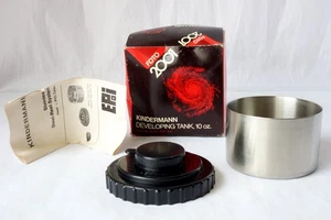 Foto 2001 Kindermann Entwicklungstank 10 oz Edelstahl 23165 Neu in Box - Bild 1 von 7