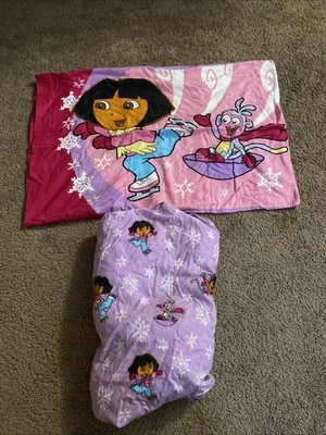 Lençol Dora The Explorer 2 peças duplo e fronha dupla face padrão - Imagem 1 de 4