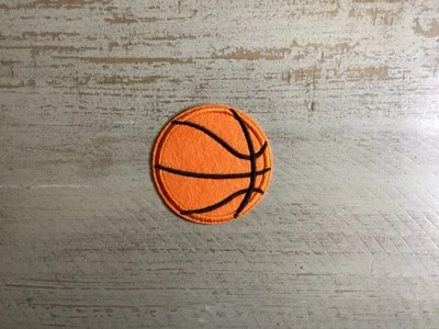 EMBROIDERED BASKETBALL PATCH - new IRON-ON APPLIQUE SPORTS HOOPS BALL  - Image 1 of 2