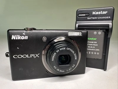 Nikon COOLPIX S570 12.0MP Digital Camera Black w/ Battery & Charger Lens Error - Image 1 of 4