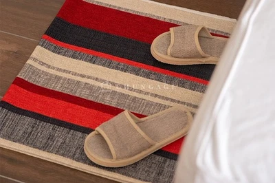 Tela de algodón de lona a rayas audaz 43" de ancho 100 % algodón verde rojo 2 colores por yarda Foto 1 de 4