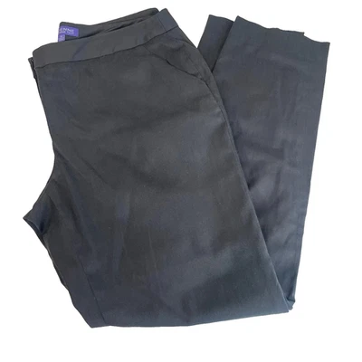 Pantalones de vestir Vivienne Tam para mujer talla 10 negros pierna recta tiro medio Foto 1 de 4