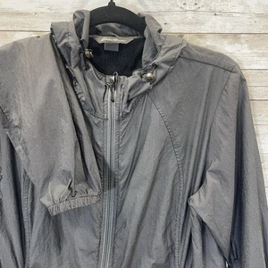 Eddie Bauer Womens M Jacket Softshell Gray Hooded Zip Lightweight Outdoors - Picture 1 of 16