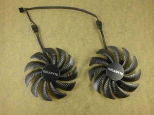 Pair Fans Cooler Fan For Gigabyte RX570 580 470 480 GTX1060 1070 T129215SU 88mm - Afbeelding 1 van 3
