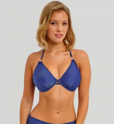 FREYA ARIZONA WAVE TWILIGHT UNDERWIRE HALTER BIKINI & HIGH WAIST BRIEF 32F/10F M - image 1 of 2