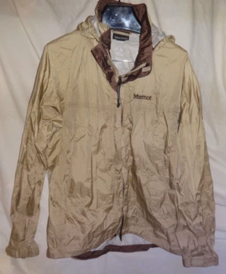 Marmot Men's Precip Hooded Rain Jacket Golden Gold Sz Medium - Image 1 of 2