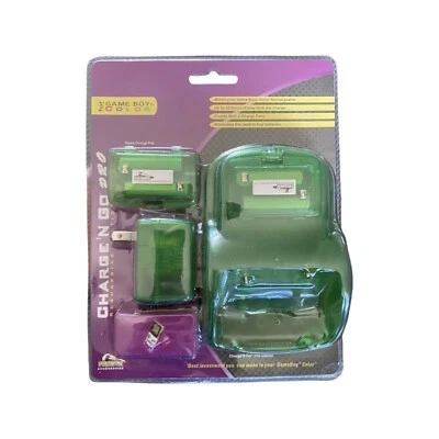 VINTAGE CHARGE N GO PRO STATION FOR GAME BOY COLOR BY PELICAN TRANSPARENT GREEN - Image 1 of 2