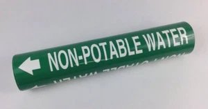 QTY 9 SETON 99199 SETMARK PIPEMARKER 12S NON-POTABLE WATER 2-1/2" - 3-3/8" FS - Picture 1 of 2