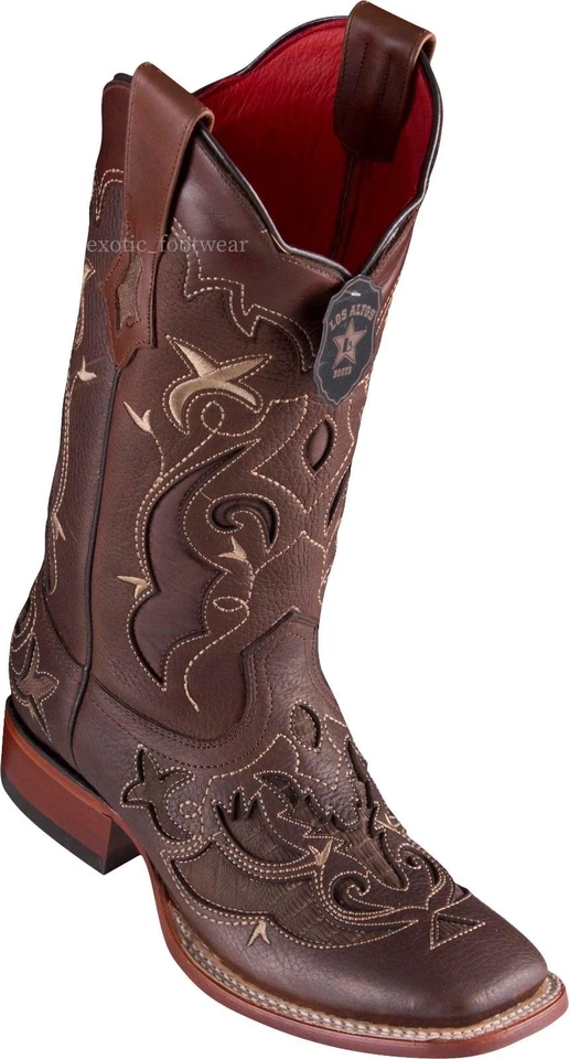 BOTA WESTERN MUJER LOS ALTOS MARRÓN LAGARTO SUPERPUESTO RANCHO-PUNTERA CUADRADA  Foto 1 de 1