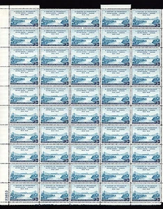 1948 A Century of Friendship USA & Canada Bridge 3 cent sheet of 50 stamps - Picture 1 of 3