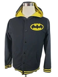 DC Comics Batman Hooded Jacket Boys Sz L(10) Zip Up Elastic Waist & Cuffs Black - Picture 1 of 10