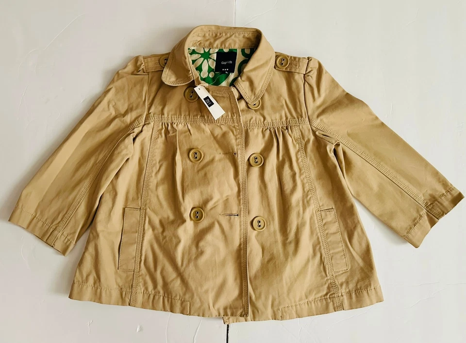 GAP Kids Girl's Button Coat Jacket Beige size M 8 years for spring NWT - Image 1 of 1